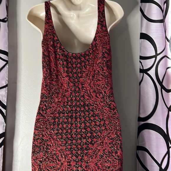 Women's ROCK & REPUBLIC Red Black Stretch Dress Large - Picture 13 of 14